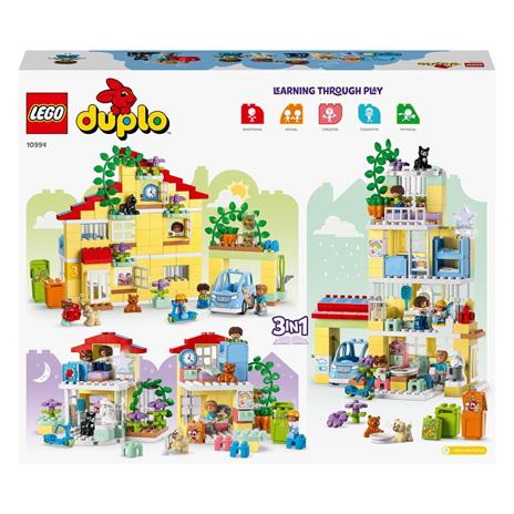 LEGO DUPLO 10994 Casetta 3 in 1, Casa delle Bambole, Auto Push-and-Go, 7 Figure e Mattoncino Luminoso per Bambini da 3+ Anni - 8