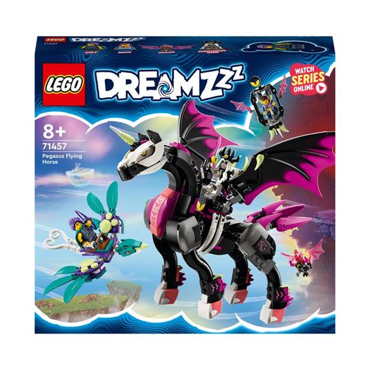 LEGO DREAMZzz 71457 Pegaso, il Cavallo Volante, Animale Giocattolo da Costruire in 2 Modi con Minifigure, Giochi per Bambini