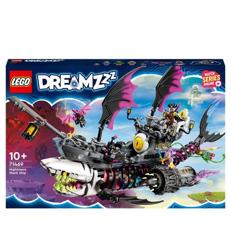 LEGO DREAMZzz 71469 Nave-Squalo Nightmare, Nave Pirata Giocattolo da Costruire in 2 Modi con Minifigure, Giochi per Bambini