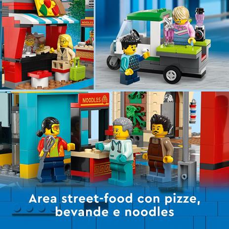 LEGO City 60380 Downtown, Modular Building Set con Negozio, Barbiere, Studio Blogging, Hotel, Discoteca e 14 Minifigure - 6