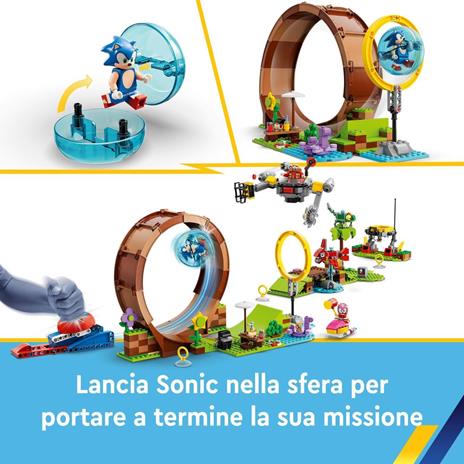 LEGO Sonic the Hedgehog 76994 Sfida del Giro della Morte nella Green Hill Zone di Sonic, Gioco per Bambini con 9 Personaggi - 3