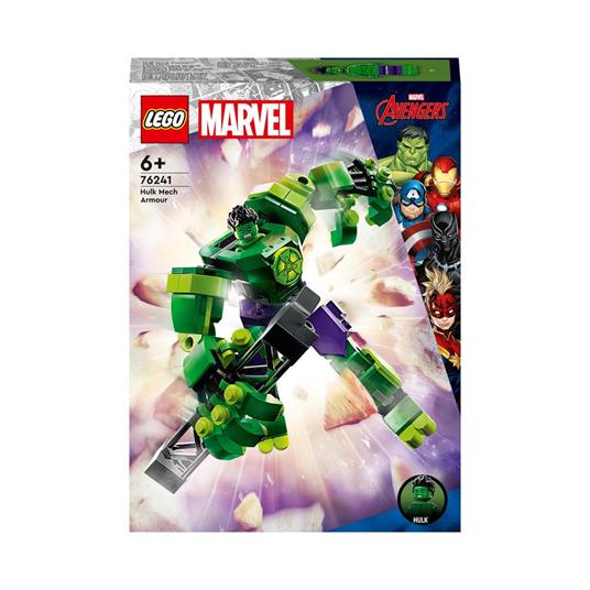 LEGO Marvel 76241 Armatura Mech Hulk, Set Action Figure Supereroe Avengers, Giochi per Bambini dai 6 Anni, Idea Regalo