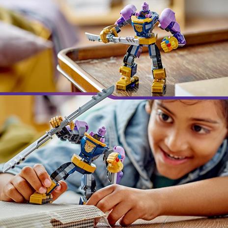 LEGO Marvel 76242 Armatura Mech Thanos, Set Action Figure Supereroe Avengers con Guanto dell'Infinito, Giochi per Bambini - 2