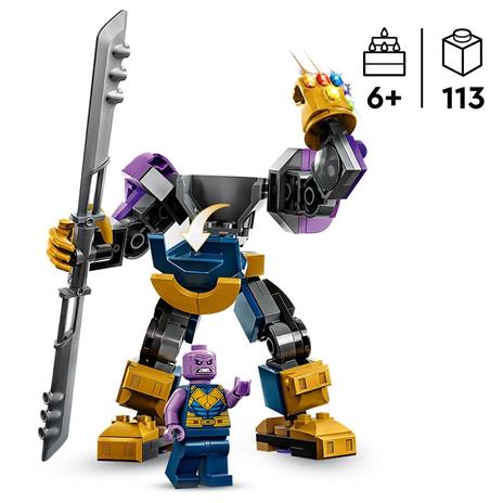 LEGO Marvel 76242 Armatura Mech Thanos, Set Action Figure Supereroe Avengers con Guanto dell'Infinito, Giochi per Bambini - 3