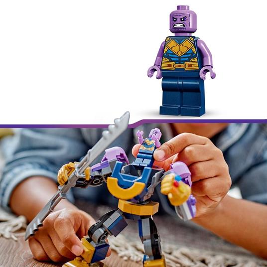 LEGO Marvel 76242 Armatura Mech Thanos, Set Action Figure Supereroe Avengers con Guanto dell'Infinito, Giochi per Bambini - 5