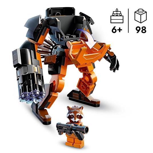 LEGO Marvel 76243 Armatura Mech Rocket, Action Figure Supereroe Guardiani della Galassia, Idea Regalo Avengers per Bambini - 3