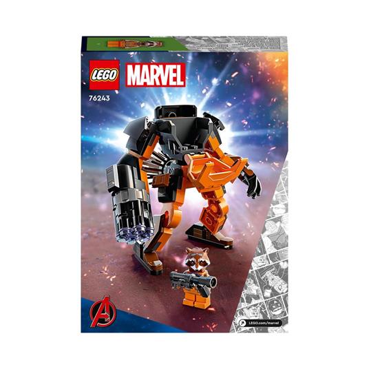 LEGO Marvel 76243 Armatura Mech Rocket, Action Figure Supereroe Guardiani della Galassia, Idea Regalo Avengers per Bambini - 8
