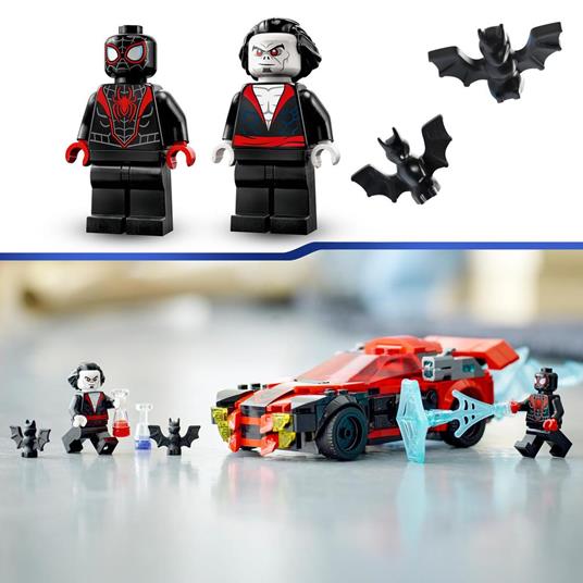 LEGO Marvel 76244 Miles Morales vs. Morbius, Spider-Man Giocattolo per Bambini con Macchina da Corsa e Minifigure di Spidey - 5