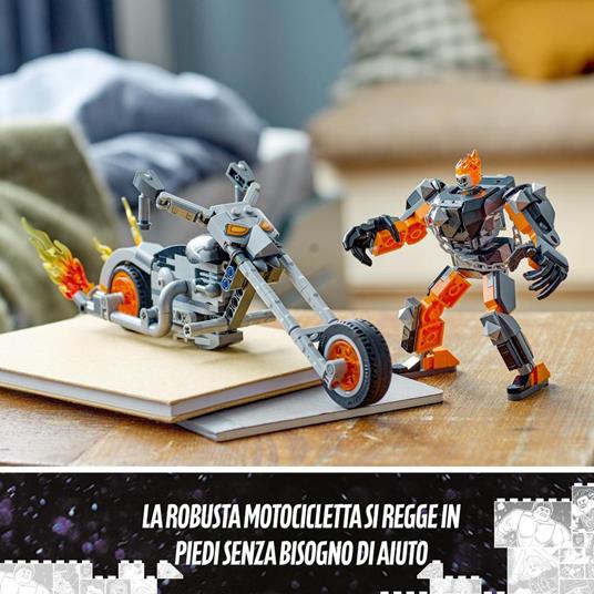 LEGO Marvel 76245 Mech e Moto di Ghost Rider, Giocattolo con Action Figure Snodabile di Supereroe, Idea Regalo per Bambini 7+ - 6