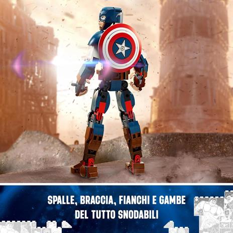 LEGO Marvel 76258 Personaggio di Captain America, Gioco da Costruire per Bambini con Scudo, Collezione Supereroi Avengers - 4