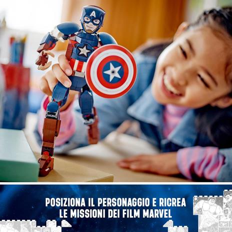 LEGO Marvel 76258 Personaggio di Captain America, Gioco da Costruire per Bambini con Scudo, Collezione Supereroi Avengers - 5