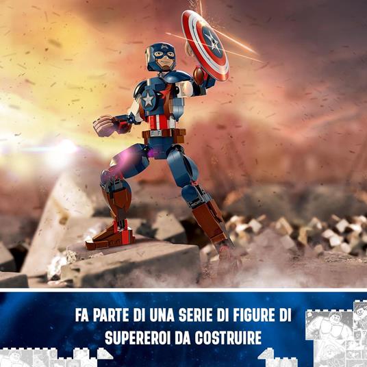 LEGO Marvel 76258 Personaggio di Captain America, Gioco da Costruire per Bambini con Scudo, Collezione Supereroi Avengers - 6