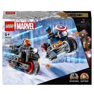 Giocattolo LEGO Marvel 76260 Motociclette di Black Widow e Captain America, Set Avengers Age of Ultron con 2 Supereroi e Moto Giocattolo LEGO