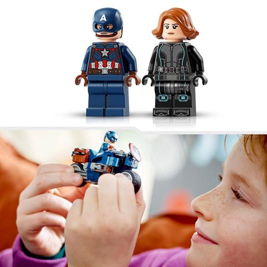 LEGO Marvel 76260 Motociclette di Black Widow e Captain America, Set Avengers Age of Ultron con 2 Supereroi e Moto Giocattolo - 5