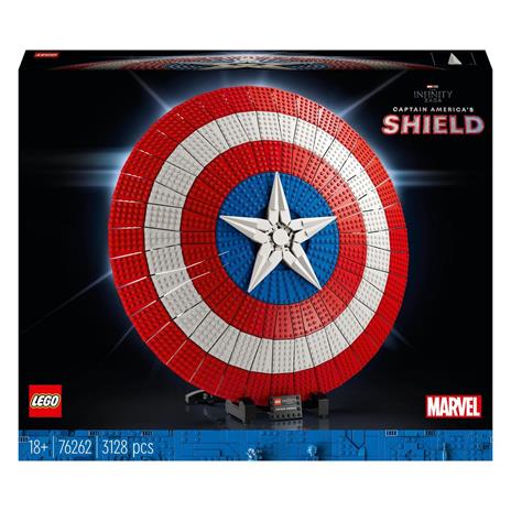 LEGO 76262 Marvel Scudo di Captain America, Kit di Costruzione Avengers con Minifigure, Targhetta Martello di Thor