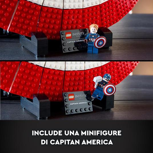 LEGO 76262 Marvel Scudo di Captain America, Kit di Costruzione Avengers con Minifigure, Targhetta Martello di Thor - 6