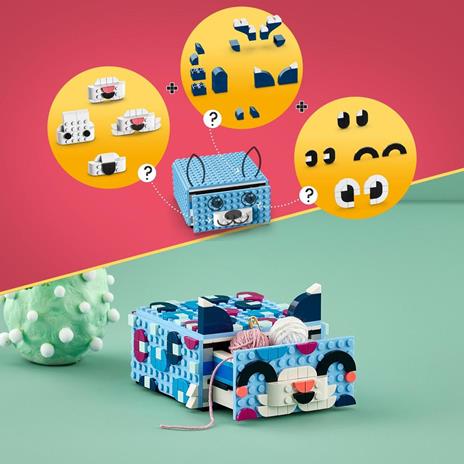 LEGO DOTS 41805 Cassetto degli Animali Creativi, Set Mosaico Portagioie e Tessere Colorate, Giochi per Bambini, Kit Fai da Te - 4