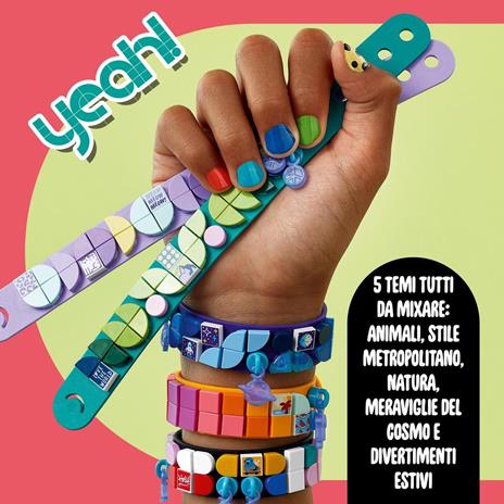 LEGO DOTS 41807 Megapack Designer di Braccialetti 5in1, Creare Gioielli con Colori Cosmici ed Estivi, Bracciale dell'Amicizia - 6