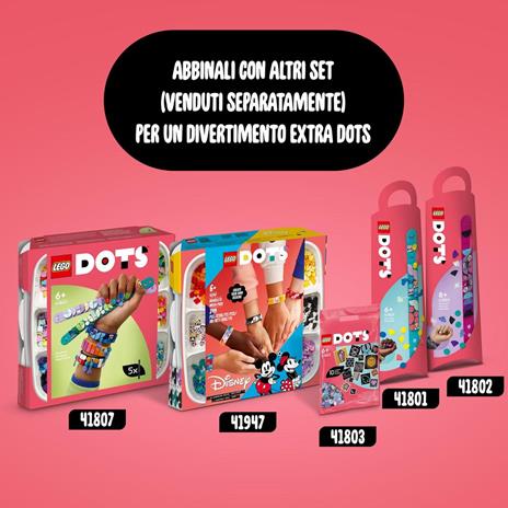 LEGO DOTS 41807 Megapack Designer di Braccialetti 5in1, Creare Gioielli con Colori Cosmici ed Estivi, Bracciale dell'Amicizia - 10