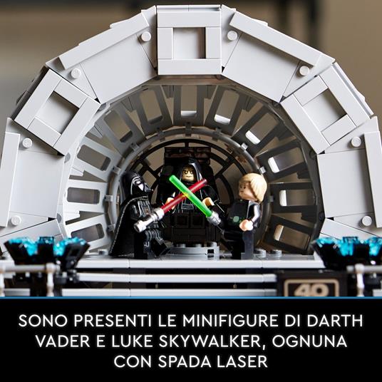 LEGO 75352 Star Wars Diorama Sala del Trono dell’Imperatore, Set Duello Spade Laser, 40° Anniversario del Ritorno dello Jedi - 10