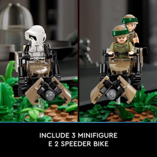 LEGO 75353 Star Wars Diorama Inseguimento con lo Speeder su Endor con Luke Skywalker, Principessa Leia e Scout Trooper - 12