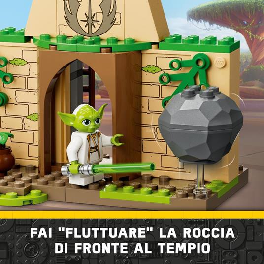 LEGO Star Wars 75358 Tempio Jedi su Tenoo con Maestro Yoda Spade Laser Giocattolo Droide e Speeder Bike Giochi Bambini 4+ - 4