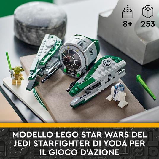 LEGO Star Wars 75360 Jedi Starfighter di Yoda, Veicolo Giocattolo da The Clone Wars, Minifigure di Yoda, Spada Laser e R2-D2 - 2