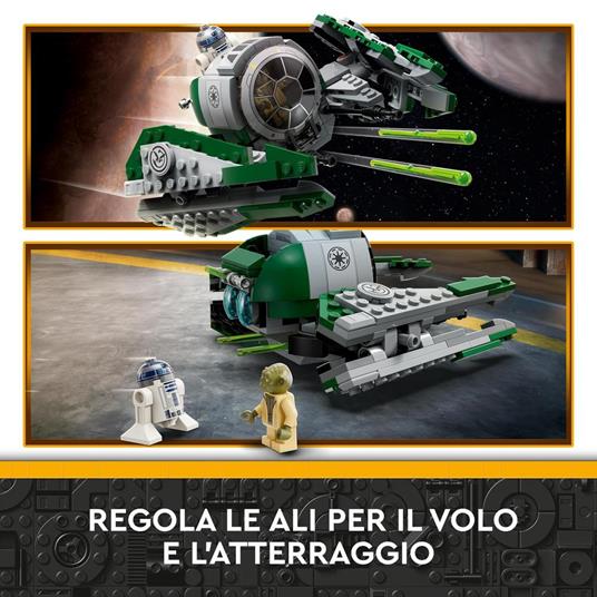 LEGO Star Wars 75360 Jedi Starfighter di Yoda, Veicolo Giocattolo da The Clone Wars, Minifigure di Yoda, Spada Laser e R2-D2 - 4