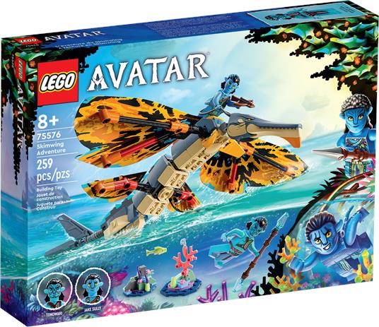 LEGO Avatar 75576 L’Avventura di Skimwing con Jake Sully e Tonowari Animale Giocattolo Scenario di Pandora La Via dell'Acqua