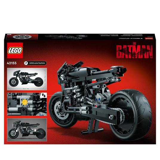 LEGO Technic 42155 THE BATMAN – BATCYCLE, Moto Giocattolo da