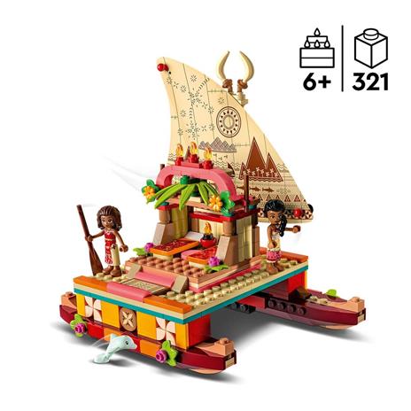 LEGO Disney Princess 43210 La Barca a Vela di Vaiana con Mini Bamboline e Delfino Giocattolo Creativo per Bambine e Bambini - 3