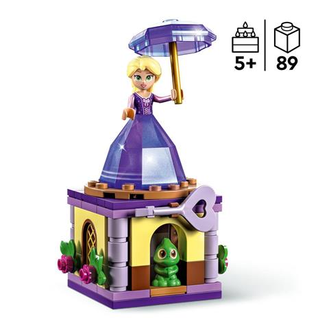 LEGO Disney Princess 43214 Rapunzel Rotante, Giocattolo da Costruire con Mini Bambolina in Abito di Diamante, Giochi Bambini - 3
