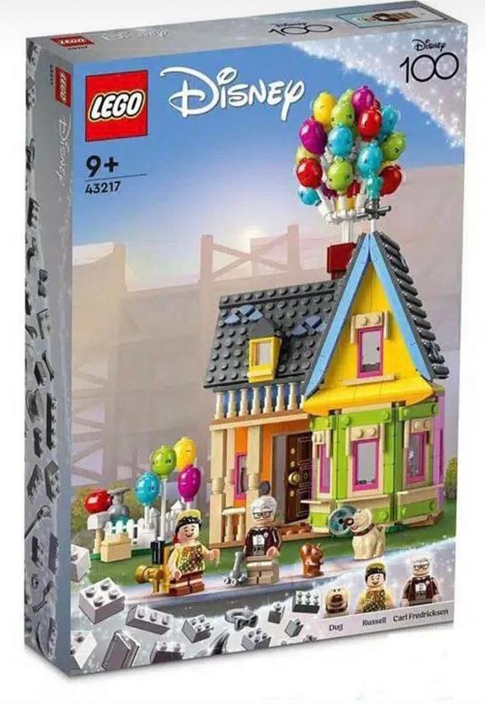 LEGO Disney e Pixar 43217 Casa di Up Modellino con Palloncini e Figure di Carl Russell e Dug Set Disney 100° Anniversario