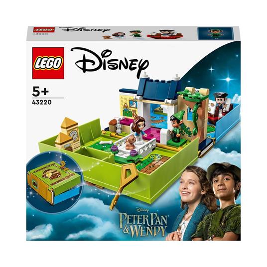 LEGO Disney Classic 43220 L'Avventura nel Libro delle Fiabe di Peter Pan e Wendy, Set Giochi da Viaggio per Bambini 5+ Anni
