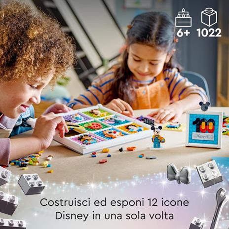 LEGO Disney 43221 100 Anni di Icone Disney, Set Arti e Mestieri con Personaggi, 72 Mosaici da Creare e Minifigure di Topolino - 3