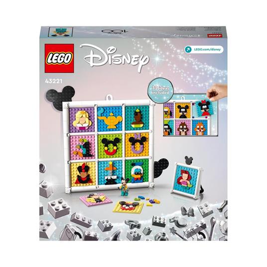 LEGO Disney 43221 100 Anni di Icone Disney, Set Arti e Mestieri con Personaggi, 72 Mosaici da Creare e Minifigure di Topolino - 8