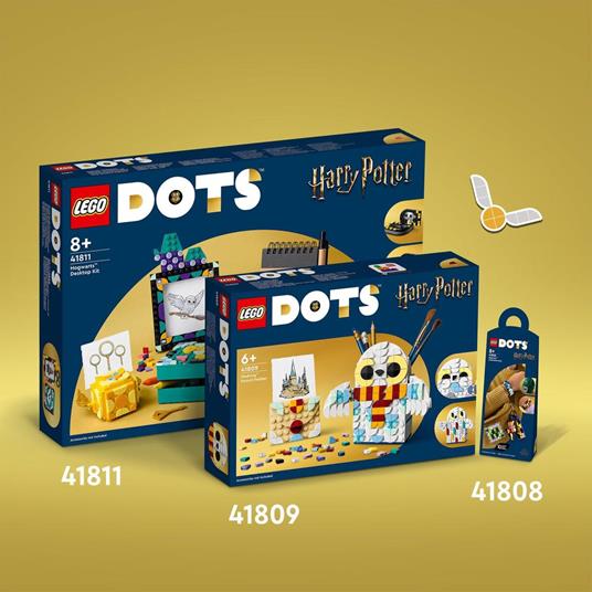 LEGO DOTS 41811 Kit da Scrivania di Hogwarts, Accessori Scrivania di Harry Potter con 2 Portagioie, Portafoto e Toppa Adesiva - 6