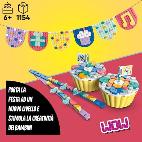 LEGO DOTS 41806 Grande Kit per le Feste, Giochi Festa Compleanno Bambini Fai da Te con Cupcake, Braccialetti e Festoni - 2