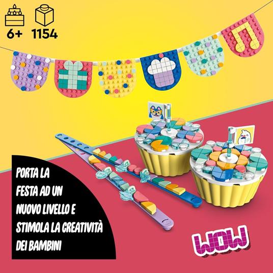 LEGO DOTS 41806 Grande Kit per le Feste, Giochi Festa Compleanno Bambini Fai da Te con Cupcake, Braccialetti e Festoni - 2