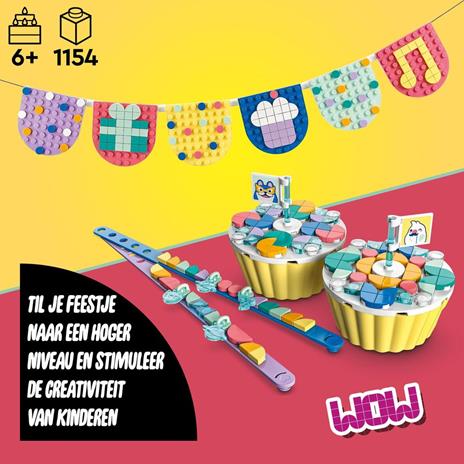 LEGO DOTS 41806 Grande Kit per le Feste, Giochi Festa Compleanno Bambini Fai da Te con Cupcake, Braccialetti e Festoni - 3