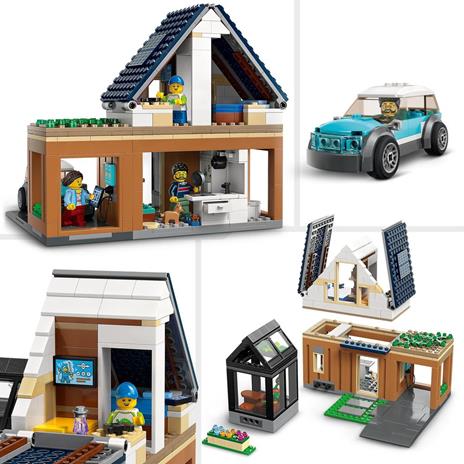 LEGO City 60398 Villetta Familiare e Auto Elettrica, Casa delle Bambole con Macchina Giocattolo, Giochi per Bambini 6+ Anni - 4