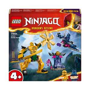 Giocattolo LEGO NINJAGO 71804 Mech da Battaglia di Arin, Giochi per Bambini 4+, Action Figure Giocattolo da Costruire con Starter Brick LEGO