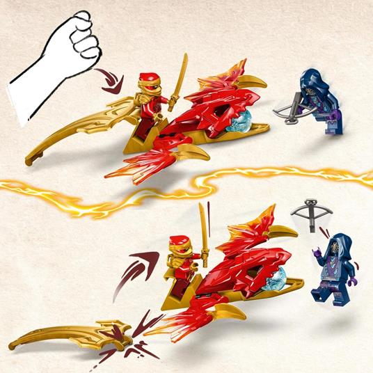 LEGO NINJAGO 71801 Attacco del Rising Dragon di Kai, Giochi per Bambini 6+ con Action Figure di Drago Giocattolo e Minifigure - 4