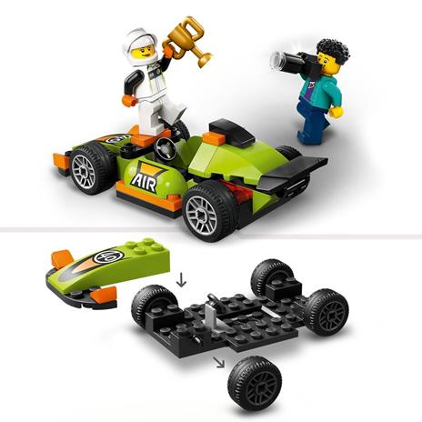 LEGO City 60399 Auto da Corsa Verde, Macchina Giocattolo per Bambini di 4+ Anni, Modellino da Costruire di Veicolo Formula 1 - 4
