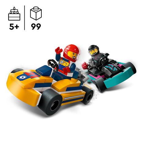 LEGO City 60400 Go-Kart e Piloti, Modellini da Costruire di Mini Go Kart da Corsa, Veicoli Giocattolo per Bambini di 5+ Anni - 3