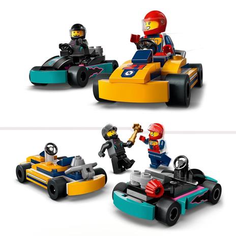 LEGO City 60400 Go-Kart e Piloti, Modellini da Costruire di Mini Go Kart da Corsa, Veicoli Giocattolo per Bambini di 5+ Anni - 4