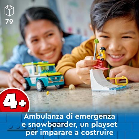 LEGO City 60403 Ambulanza di Emergenza e Snowboarder, Veicolo Giocattolo per il Pronto Soccorso, Giochi per Bambini 4+ Anni - 2