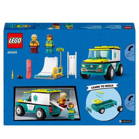 LEGO City 60403 Ambulanza di Emergenza e Snowboarder, Veicolo Giocattolo per il Pronto Soccorso, Giochi per Bambini 4+ Anni - 8