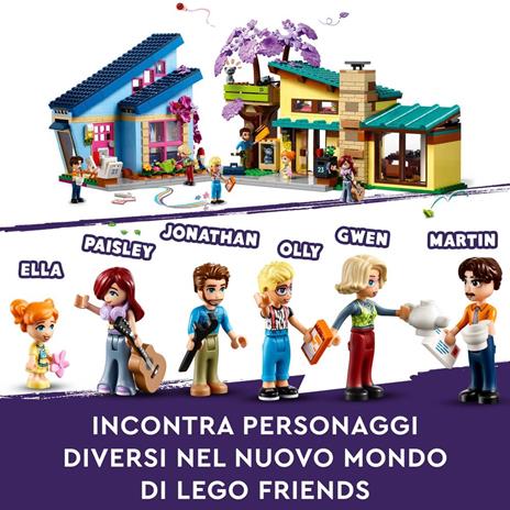 LEGO Friends 42620 Le Case di Olly e Paisley, Giochi per Bambini di 7+ Anni con 2 Case Giocattolo da Costruire e 6 Personaggi - 3