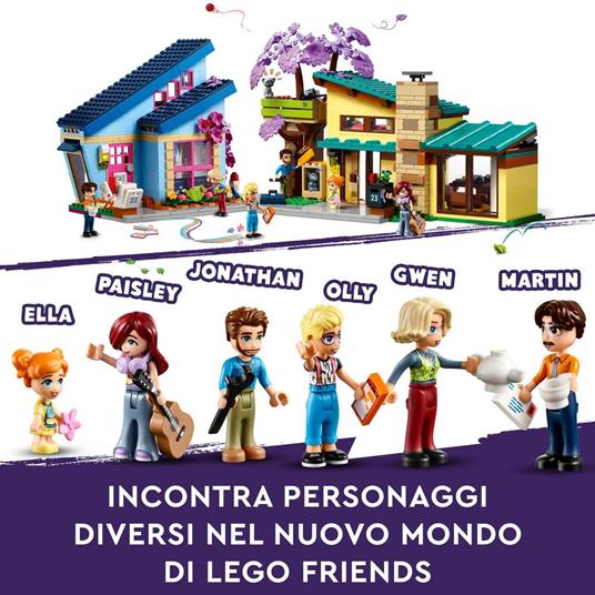 LEGO Friends 42620 Le Case di Olly e Paisley, Giochi per Bambini di 7+ Anni con 2 Case Giocattolo da Costruire e 6 Personaggi - 3